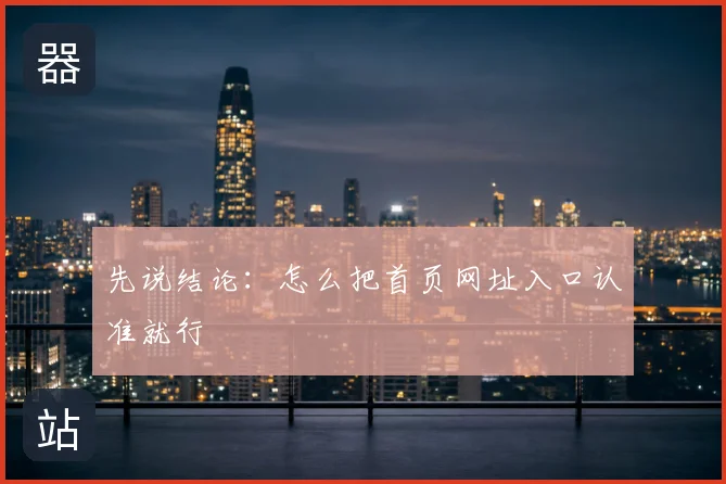 先说结论：怎么把首页网址入口认准就行